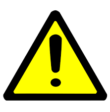 ícone significando atenção, triângulo amarelo com ponto de exclamação preto ao centro